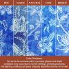 image:imageMaison d Hermine Kitchen Curtain Set for Windows 100 Cotton Set of Kitchen Curtain Valance for Home 2 Tier 28X36 and 1 Valance 56X18 Caf Gifts for Mothers Day Magnolia Mornings080  Indigo Love