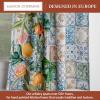 image:imageMaison d Hermine Kitchen Curtain Set for Windows 100 Cotton Set of Kitchen Curtain Valance for Home 2 Tier 28X36 and 1 Valance 56X18 Caf Gifts for Mothers Day Magnolia Mornings045  Agrume