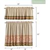 image:imageMaison d Hermine Kitchen Curtain Set for Windows 100 Cotton Set of Kitchen Curtain Valance for Home 2 Tier 28X36 and 1 Valance 56X18 Caf Gifts for Mothers Day Magnolia Mornings078  Damask