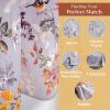 image:imageMaison d Hermine Kitchen Curtain Set for Windows 100 Cotton Set of Kitchen Curtain Valance for Home 2 Tier 28X36 and 1 Valance 56X18 Caf Gifts for Mothers Day Magnolia Mornings005  Equinoxe  Grey