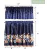 image:imageMaison d Hermine Kitchen Curtain Set for Windows 100 Cotton Set of Kitchen Curtain Valance for Home 2 Tier 28X36 and 1 Valance 56X18 Caf Gifts for Mothers Day Magnolia Mornings048  Pumpkin Blues