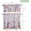 image:imageMaison d Hermine Kitchen Curtain Set for Windows 100 Cotton Set of Kitchen Curtain Valance for Home 2 Tier 28X36 and 1 Valance 56X18 Caf Gifts for Mothers Day Magnolia Mornings005  Equinoxe  Grey