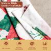image:imageMaison d Hermine Kitchen Curtain Set for Windows 100 Cotton Set of Kitchen Curtain Valance for Home 2 Tier 28X36 and 1 Valance 56X18 Caf Gifts for Mothers Day Magnolia Mornings057  Poinsettia Christmas