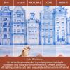 image:imageMaison d Hermine Kitchen Curtain Set for Windows 100 Cotton Set of Kitchen Curtain Valance for Home 2 Tier 28X36 and 1 Valance 56X18 Caf Gifts for Mothers Day Magnolia Mornings008  Amsterdam Canals