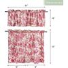 image:imageMaison d Hermine Kitchen Curtain Set for Windows 100 Cotton Set of Kitchen Curtain Valance for Home 2 Tier 28X36 and 1 Valance 56X18 Caf Gifts for Mothers Day Magnolia Mornings004  the Miller  Red