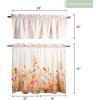 image:imageMaison d Hermine Kitchen Curtain Set for Windows 100 Cotton Set of Kitchen Curtain Valance for Home 2 Tier 28X36 and 1 Valance 56X18 Caf Gifts for Mothers Day Magnolia Mornings019  Oak Leaves