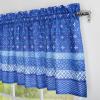 image:imageMaison d Hermine Kitchen Curtain Set for Windows 100 Cotton Set of Kitchen Curtain Valance for Home 2 Tier 28X36 and 1 Valance 56X18 Caf Gifts for Mothers Day Magnolia Mornings080  Indigo Love