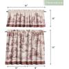 image:imageMaison d Hermine Kitchen Curtain Set for Windows 100 Cotton Set of Kitchen Curtain Valance for Home 2 Tier 28X36 and 1 Valance 56X18 Caf Gifts for Mothers Day Magnolia Mornings069  Holy Jouy  Brown
