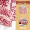 image:imageMaison d Hermine Kitchen Curtain Set for Windows 100 Cotton Set of Kitchen Curtain Valance for Home 2 Tier 28X36 and 1 Valance 56X18 Caf Gifts for Mothers Day Magnolia Mornings004  the Miller  Red