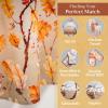 image:imageMaison d Hermine Kitchen Curtain Set for Windows 100 Cotton Set of Kitchen Curtain Valance for Home 2 Tier 28X36 and 1 Valance 56X18 Caf Gifts for Mothers Day Magnolia Mornings019  Oak Leaves