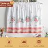 image:imageMaison d Hermine Kitchen Curtain Set for Windows 100 Cotton Set of Kitchen Curtain Valance for Home 2 Tier 28X36 and 1 Valance 56X18 Caf Gifts for Mothers Day Magnolia Mornings052  Rural Christmas