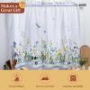 image:imageMaison d Hermine Kitchen Curtain Set for Windows 100 Cotton Set of Kitchen Curtain Valance for Home 2 Tier 28X36 and 1 Valance 56X18 Caf Gifts for Mothers Day Magnolia Mornings010  Fleurs De Mai