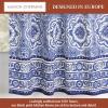image:imageMaison d Hermine Kitchen Curtain Set for Windows 100 Cotton Set of Kitchen Curtain Valance for Home 2 Tier 28X36 and 1 Valance 56X18 Caf Gifts for Mothers Day Magnolia Mornings015  Melodie Bleue