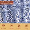 image:imageMaison d Hermine Kitchen Curtain Set for Windows 100 Cotton Set of Kitchen Curtain Valance for Home 2 Tier 28X36 and 1 Valance 56X18 Caf Gifts for Mothers Day Magnolia Mornings015  Melodie Bleue