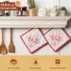 image:imageMaison d Hermine Pot Holders 100 Cotton Heat Resistant Potholders 8 x 8 Hot Pads with Loop BBQ Cooking Baking Gifts for Mothers Day Handling Hot Pans SpringSummer Pack of 1 Vintage Floral