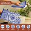 image:imageMaison d Hermine Pot Holders 100 Cotton Heat Resistant Potholders 8 x 8 Hot Pads with Loop BBQ Cooking Baking Gifts for Mothers Day Handling Hot Pans SpringSummer Pack of 1 Melodie Bleue