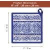 image:imageMaison d Hermine Pot Holders 100 Cotton Heat Resistant Potholders 8 x 8 Hot Pads with Loop BBQ Cooking Baking Gifts for Mothers Day Handling Hot Pans SpringSummer Pack of 2 Melodie Bleue