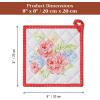image:imageMaison d Hermine Pot Holders 100 Cotton Heat Resistant Potholders 8 x 8 Hot Pads with Loop BBQ Cooking Baking Gifts for Mothers Day Handling Hot Pans SpringSummer Pack of 1 Vintage Floral