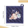image:imageMaison d Hermine Pot Holders Set 100 Cotton Heat Resistant Potholders 8 x 8 Hot Pads with Loop for Thanksgiving Christmas Decorations BBQ Baking Handling Hot Pans Pack of 2 Pumpkin Blues