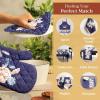 image:imageMaison d Hermine Pot Holders Set 100 Cotton Heat Resistant Potholders 8 x 8 Hot Pads with Loop for Thanksgiving Christmas Decorations BBQ Baking Handling Hot Pans Pack of 2 Pumpkin Blues