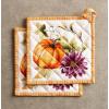 image:imageMaison d Hermine Pot Holders Set 100 Cotton Heat Resistant Potholders 8 x 8 Hot Pads with Loop for Thanksgiving Christmas Decorations Handling Hot Pans Pack of 2 Pumpkin Garden  Cloudy Cream