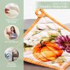image:imageMaison d Hermine Pot Holders Set 100 Cotton Heat Resistant Potholders 8 x 8 Hot Pads with Loop for Thanksgiving Christmas Decorations Handling Hot Pans Pack of 2 Pumpkin Garden  Cloudy Cream