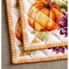 image:imageMaison d Hermine Pot Holders Set 100 Cotton Heat Resistant Potholders 8 x 8 Hot Pads with Loop for Thanksgiving Christmas Decorations Handling Hot Pans Pack of 2 Pumpkin Garden  Cloudy Cream