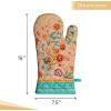image:imageMaison dHermine Oven Gloves 100 Cotton Oven Mitt 7 x 13 with Loop Heat Resistant BBQ Cooking Gloves Baking Grilling Gifts for Mothers Day SpringSummer Pack of 1 Luxury Loft  Peach