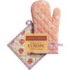 image:imageMaison d Hermine 100 Cotton Oven Mitt amp Pot Holder Set 75x13 amp 8x8 Heat Resistant BBQ Cooking Gloves with Loop for Thanksgiving Christmas Decorations Handling Hot Pans Harvest Festival