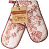 image:imageMaison d Hermine Double Oven Mitt 7 x 35 100 Cotton Heat Resistant BBQ Cooking Gloves with Loop for Thanksgiving Christmas Decorations Baking Cooking Handling Hot Pan Holy Jouy  Brown