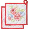 image:imageMaison d Hermine Pot Holders 100 Cotton Heat Resistant Potholders 8 x 8 Hot Pads with Loop BBQ Cooking Baking Gifts for Mothers Day Handling Hot Pans SpringSummer Pack of 2 Vintage Floral