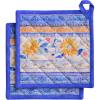 image:imageMaison d Hermine Pot Holders 100 Cotton Heat Resistant Potholders 8 x 8 Hot Pads with Loop BBQ Cooking Baking Gifts for Mothers Day Handling Hot Pans SpringSummer Pack of 2 Girassol