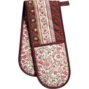image:imageMaison d Hermine Double Oven Mitt 7 x 35 100 Cotton Heat Resistant BBQ Cooking Gloves with Loop for Thanksgiving Christmas Decorations Baking Cooking Handling Hot Pan Reveillon Au Jardin