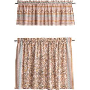 image:imageMaison d Hermine Kitchen Curtain Set for Windows 100 Cotton Set of Kitchen Curtain Valance for Home 2 Tier 28X36 and 1 Valance 56X18 Caf Gifts for Mothers Day Magnolia Mornings042  Nila