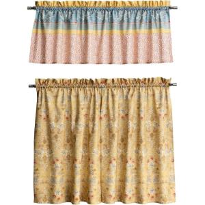 image:imageMaison d Hermine Kitchen Curtain Set for Windows 100 Cotton Set of Kitchen Curtain Valance for Home 2 Tier 28X36 and 1 Valance 56X18 Caf Gifts for Mothers Day Magnolia Mornings021  Marquise