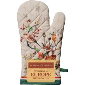 image:imageMaison d Hermine Oven Gloves 100 Cotton Oven Mitt 7 x 13 with Loop Heat Resistant BBQ Cooking Gloves for Thanksgiving Christmas Decorations Baking Handling Hot Pans Pack of 1 Recolte