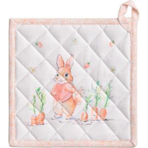 image:imageMaison d Hermine Pot Holders 100 Cotton Heat Resistant Potholders 8 x 8 Hot Pads with Loop BBQ Cooking Baking Gifts for Mothers Day Handling Hot Pans SpringSummer Pack of 1 Bunny Party