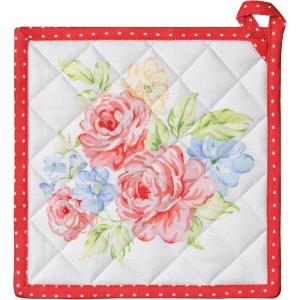 image:imageMaison d Hermine Pot Holders 100 Cotton Heat Resistant Potholders 8 x 8 Hot Pads with Loop BBQ Cooking Baking Gifts for Mothers Day Handling Hot Pans SpringSummer Pack of 1 Vintage Floral