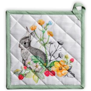 image:imageMaison d Hermine Pot Holders 100 Cotton Heat Resistant Potholders 8 x 8 Hot Pads with Loop BBQ Cooking Baking Gifts for Mothers Day Handling Hot Pans SpringSummer Pack of 1 Printemps