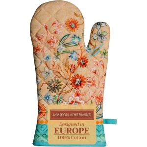 image:imageMaison dHermine Oven Gloves 100 Cotton Oven Mitt 7 x 13 with Loop Heat Resistant BBQ Cooking Gloves Baking Grilling Gifts for Mothers Day SpringSummer Pack of 1 Luxury Loft  Peach