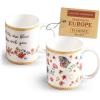 image:imageMaison d Hermine Coffee Mug with Handle Fine Bone China Mugs Pack of Two Tea Cups for Hot Beverages Cappuccino Latte Home Restaurant Gifts for Mothers day Christmas Tradition  Pack of 2 15 Ounce009  Happy Florals  Sweety Pack of 2