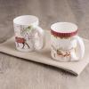 image:imageMaison d Hermine Coffee Mug with Handle Fine Bone China Mugs Pack of Two Tea Cups for Hot Beverages Cappuccino Latte Home Restaurant Gifts for Mothers day Christmas Tradition  Pack of 2 15 Ounce031  Christmas Tradition  Pack of 2