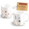 image:imageMaison d Hermine Coffee Mug with Handle Fine Bone China Mugs Pack of Two Tea Cups for Hot Beverages Cappuccino Latte Home Restaurant Gifts for Mothers day Christmas Tradition  Pack of 2 15 Ounce020  Ice Florals  Pack of 2