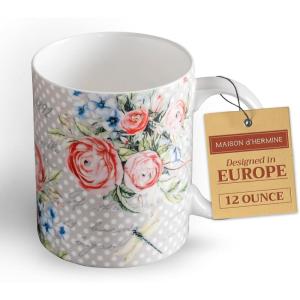 image:imageMaison d Hermine Coffee Mug with Handle Fine Bone China Mugs Pack of Two Tea Cups for Hot Beverages Cappuccino Latte Home Restaurant Gifts for Mothers day Christmas Tradition  Pack of 2 15 Ounce008  Champ De Mars  Dotty