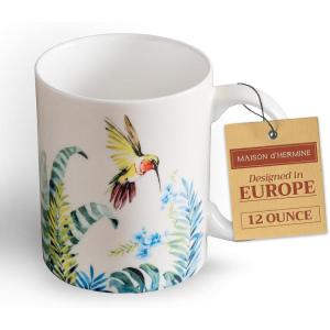 image:imageMaison d Hermine Coffee Mug with Handle Fine Bone China Mugs Pack of Two Tea Cups for Hot Beverages Cappuccino Latte Home Restaurant Gifts for Mothers day Christmas Tradition  Pack of 2 15 Ounce005  Tropiques  Hummingbird