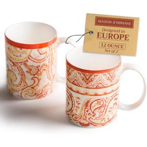 image:imageMaison d Hermine Coffee Mug with Handle Fine Bone China Mugs Pack of Two Tea Cups for Hot Beverages Cappuccino Latte Home Restaurant Gifts for Mothers day Christmas Tradition  Pack of 2 15 Ounce027  Palatial Paisley  Pack of 2