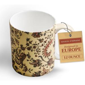 image:imageMaison d Hermine Coffee Mug with Handle Fine Bone China Mugs Pack of Two Tea Cups for Hot Beverages Cappuccino Latte Home Restaurant Gifts for Mothers day Christmas Tradition  Pack of 2 15 Ounce035  Lakshmi  Arum