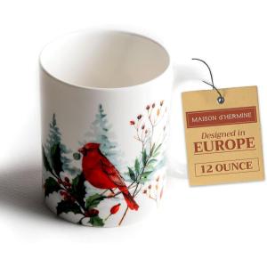 image:imageMaison d Hermine Coffee Mug with Handle Fine Bone China Mugs Pack of Two Tea Cups for Hot Beverages Cappuccino Latte Home Restaurant Gifts for Mothers day Christmas Tradition  Pack of 2 15 Ounce015  Morzine  Morzine