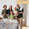 image:imageMaison d Hermine Table Cloth Rectangle Table 100 Cotton 70 x 140 Inches Fall Tablecloth Reusable Everyday Use for Thanksgiving Christmas Decorations Dining Farmhouse Party Equinoxe  Grey