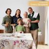 image:imageMaison d Hermine Table Cloth Rectangle Table 100 Cotton 70 x 140 Inches Fall Tablecloth Reusable Everyday Use for Thanksgiving Christmas Decorations Dining Farmhouse Party Equinoxe  Beige